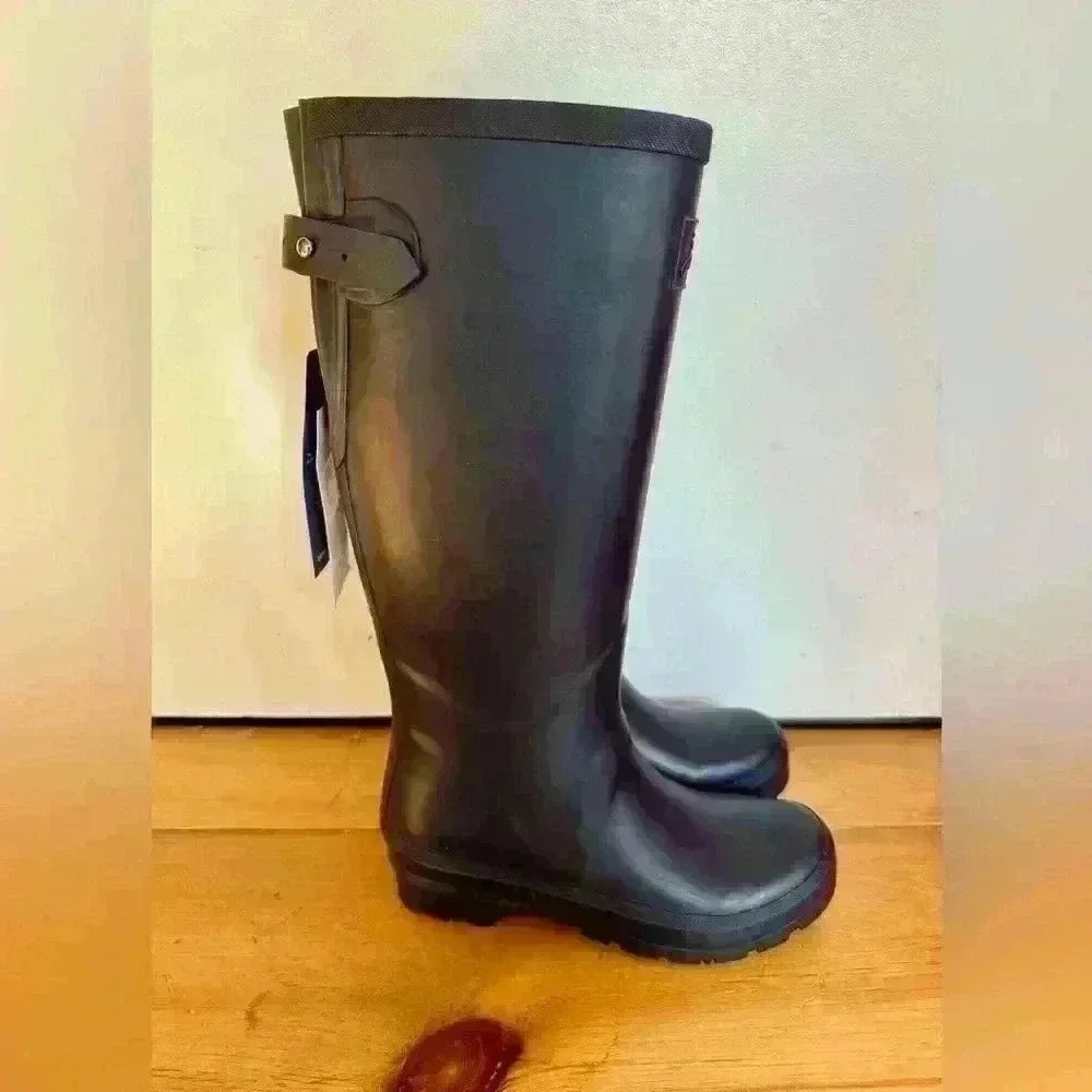 Joules welly women’s tall rain boots NWT dark purple US size 6 - Picture 3 of 12